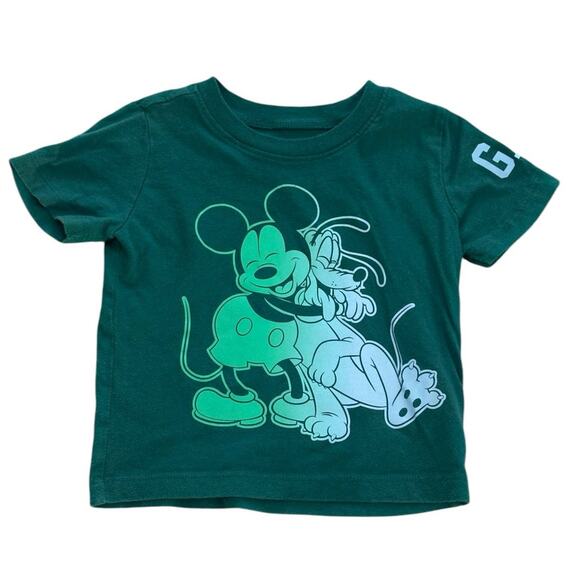 BABY GAP DISNEY Mickey Mouse Pluto Green Tee 18-24m - Picture 1 of 4